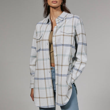 7Diamonds grey gen plaid shacket