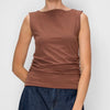 Stitch & Co. Brown Macy Ruched Top