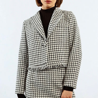 Lili sidonio short houndstooth jacket