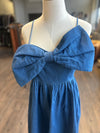 Meet Me In Santorini Blue Azure Chambray Bow Dress