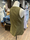 Aureum Olive Sleeveless Linen Vest