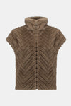 Joseph Ribkoff Light Brown Faux Fur Vest
