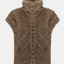 Joseph Ribkoff Light Brown Faux Fur Vest
