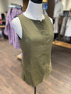 Aureum Olive Sleeveless Linen Vest