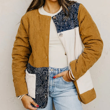 Hem & Thread Bandana Quilt Fleece Lined Jacket