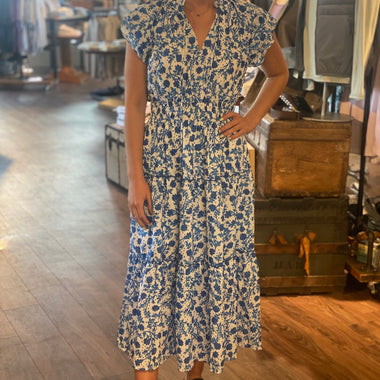 THML burke maxi dress - blue
