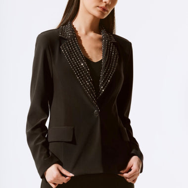 Joseph Ribkoff black studded fitted blazer