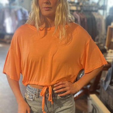 Lili Sidonio orange cinch tee