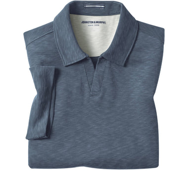 Johnston & Murphy Navy Vintage Slub Polo