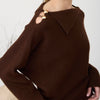 Zoe & Claire Gold Shoulder Sweater