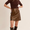 Molly Bracken Camel Leather Skirt