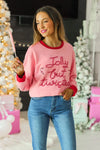 Grace + Emma Jolly but twisted pink sweatshirt