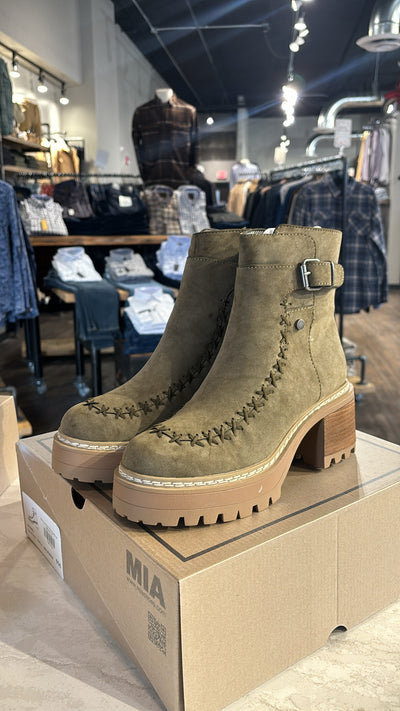 MIA Toula Khaki Olive Strap Bootie