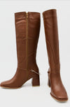 Stivali Tessa Knee High tan leather boot