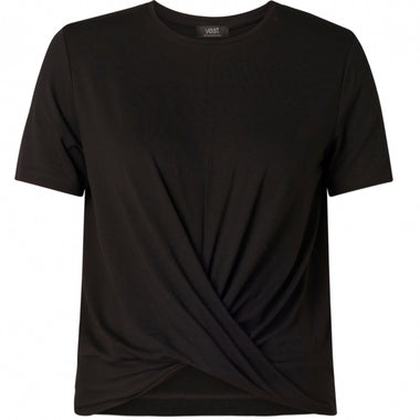 Yest wrap detail black t-shirt