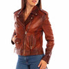 Scully Brown Side Zip Leather Jacket