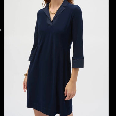 Joseph Ribkoff midnight blue knee-length shift dress