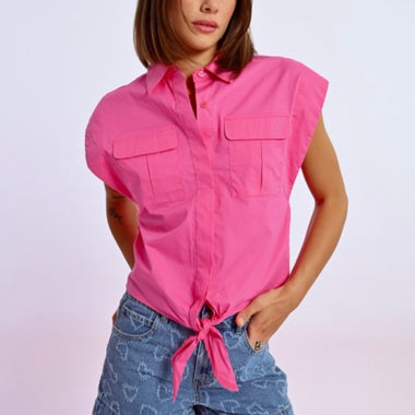 Molly Bracken Pink Tie Knot Shirt