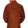 Scully Brown Western Suede Button Up