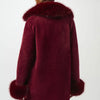 Joseph Ribkoff Faux Fur Coat - Marroon