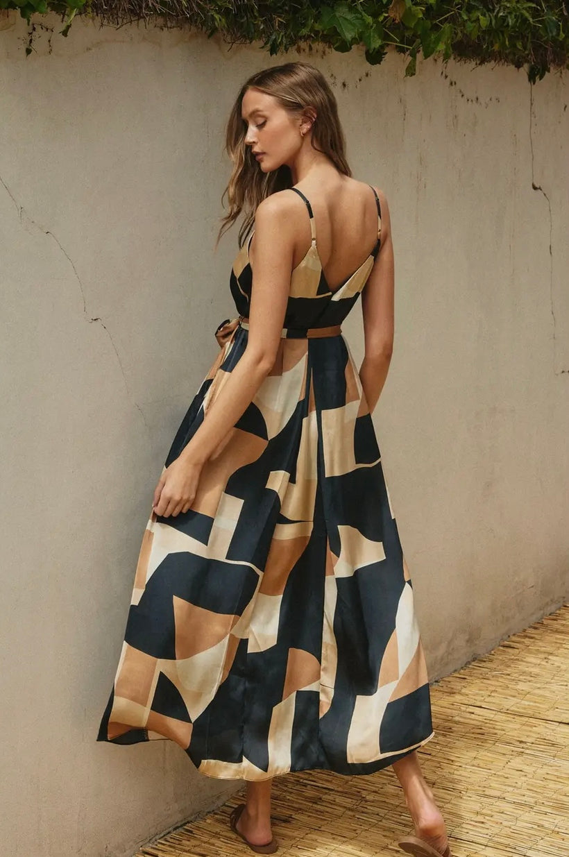 Dress Forum Midnight Taupe Maxi Sleeveless Dress Small