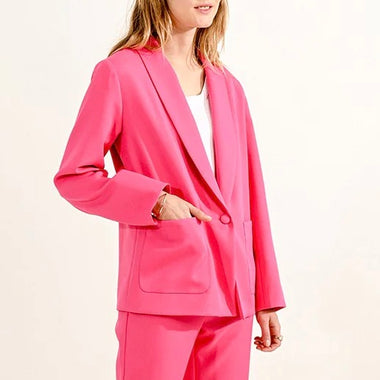Molly Bracken Pink Woven Blazer Jacket