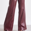 Elan Burgeundy Faux Leather Flared Pants