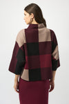 Joseph Ribkoff Plaid Jacquard Knit Sweater Top