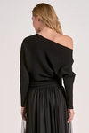 Elan Black Off Shoulder Sweater