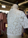 FRNCH white lace button up blouse