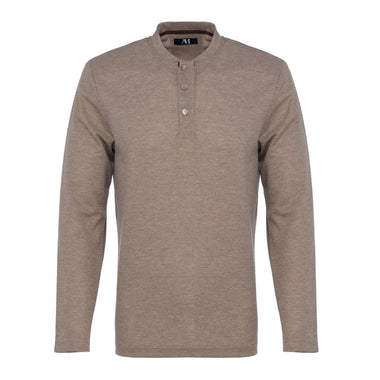 American Heritage 1/4 Button Down L/S - Oatmeal