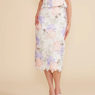 Lucy Paris Alisyn Lace Midi Skirt - Multi Floral