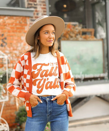 Southern Grace “Fall Y’all” Burnt orange Tee