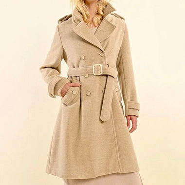 Molly bracken ash beige belted tench coat