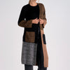 Elan Black/Brown Color Blocked Cardigan