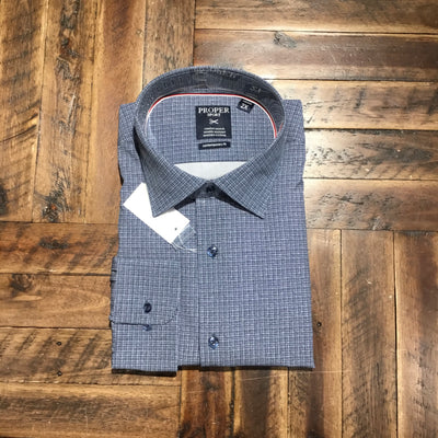 Proper Sport Blue and Grey Stretch Non-Iron