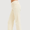 Risen Ivory Textured Crop Jeans