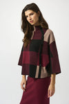 Joseph Ribkoff Plaid Jacquard Knit Sweater Top
