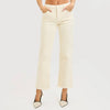 Risen Ivory Textured Crop Jeans