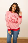 Grace + Emma Jolly but twisted pink sweatshirt