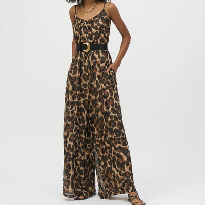 Joseph Ribkoff Cheetah Wide Leg Jumpsuit