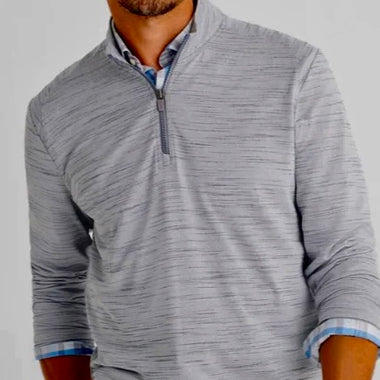 Johnnie-O Apex Blue/Grey Performance 1/4 Zip Pullover