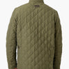 barbour army green shoveler quilt coat