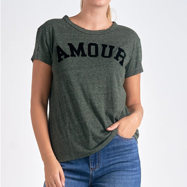 Elan olive amour tee
