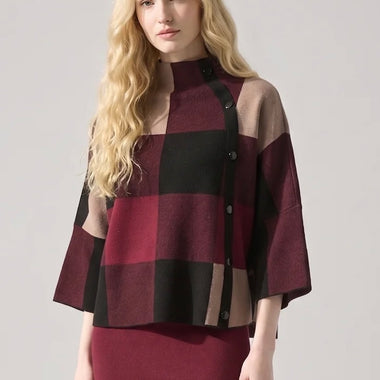 Joseph Ribkoff Plaid Jacquard Knit sweater top