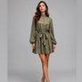 Meet Me In Santorini Gold Tapestry Button Dress