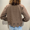 Hem & Thread Embroidered Scalloped Jacket