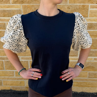 Strut & Bolt Lace Sleeve Shirt
