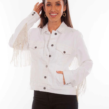 scully rhinestone white denim jacket
