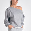 Elan grey off the shoulder sweater